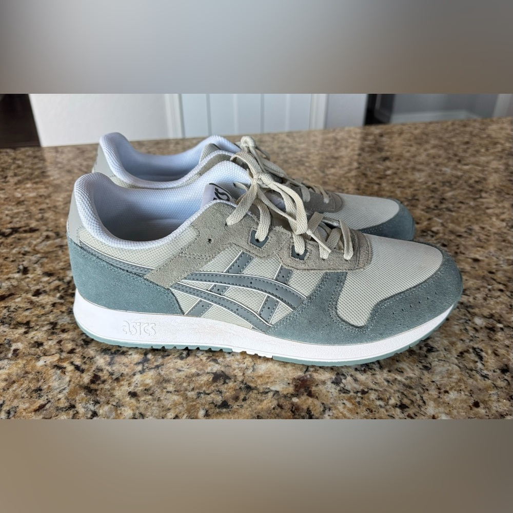Men’s Asics LYTE CLASSIC Grey & Blue Running Shoes Sneakers Size 12